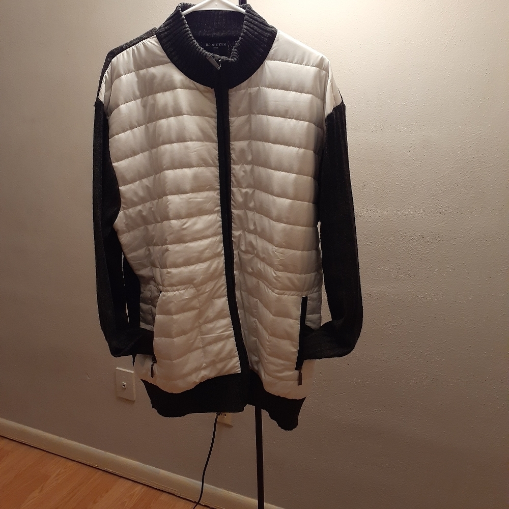 New !! Blue Gear Mens White / Grey Fashion Jacket